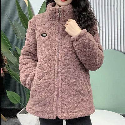 Women’s Faux Cashmere Thermal Coat Thick Warm Winter Jacket