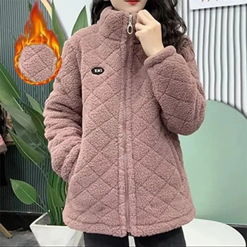 Women’s Faux Cashmere Thermal Coat Thick Warm Winter Jacket