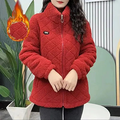 Women’s Faux Cashmere Thermal Coat Thick Warm Winter Jacket