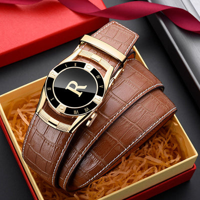 Wear-Resistant Vintage Automatic Slide Buckle Belt For Men