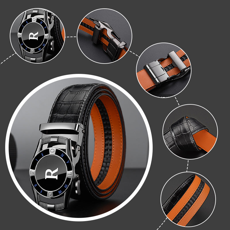 Wear-Resistant Vintage Automatic Slide Buckle Belt For Men
