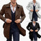 Men's Double Breasted Coat With Lapel And Functional Pockets