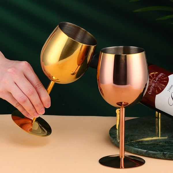 500ML Stainless Steel Wine Glasses Set Durable Elegant Design