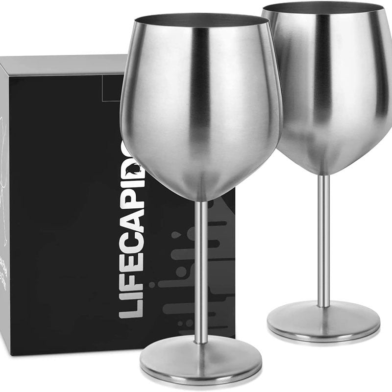 500ML Stainless Steel Wine Glasses Set Durable Elegant Design