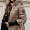 Women's Hooded Cotton Jacket Patchwork Warm Casual Outerwear
