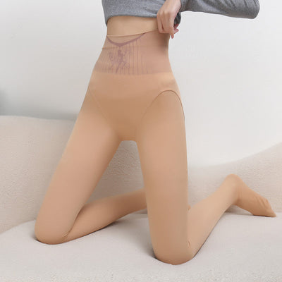 No-Take-Off Faux Fleece Lined Translucent Socks Warm Comfort