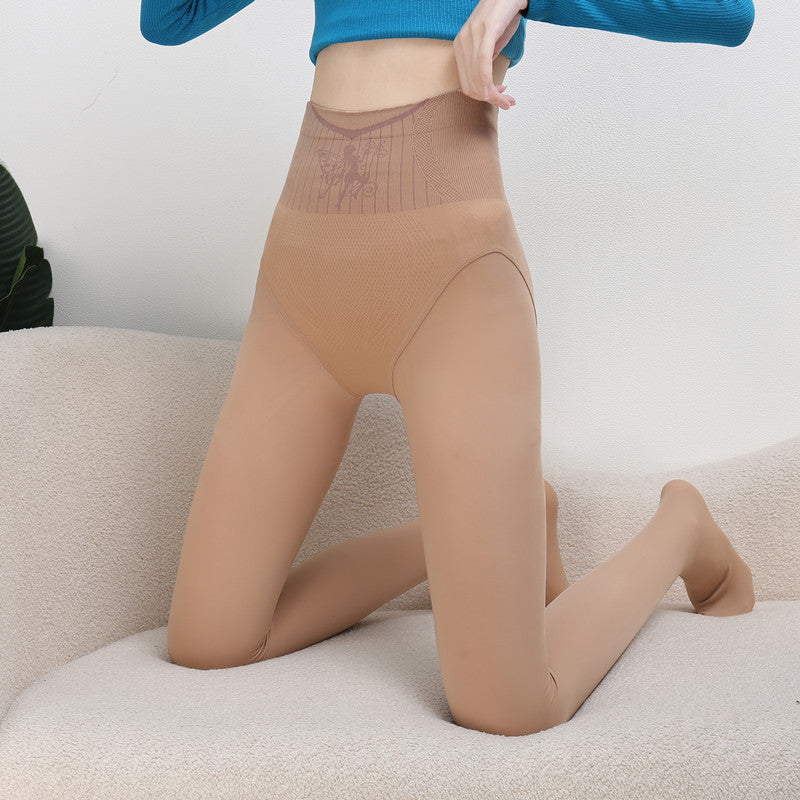No-Take-Off Faux Fleece Lined Translucent Socks Warm Comfort