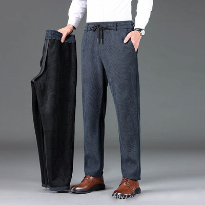 Men's Corduroy Casual Pants Straight Fit Comfortable Trousers