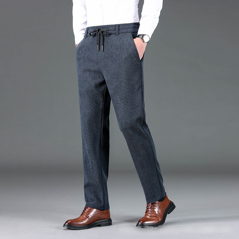 Men's Corduroy Casual Pants Straight Fit Comfortable Trousers
