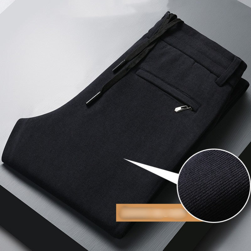 Men's Corduroy Casual Pants Straight Fit Comfortable Trousers