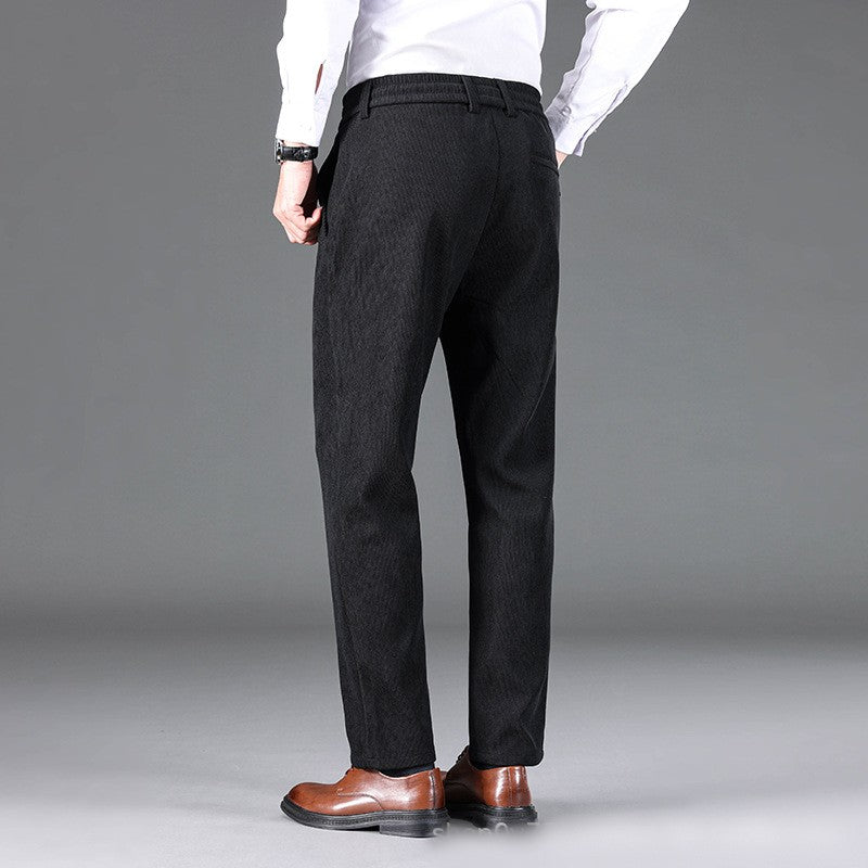 Men's Corduroy Casual Pants Straight Fit Comfortable Trousers