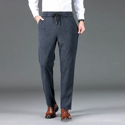 Men's Corduroy Casual Pants Straight Fit Comfortable Trousers