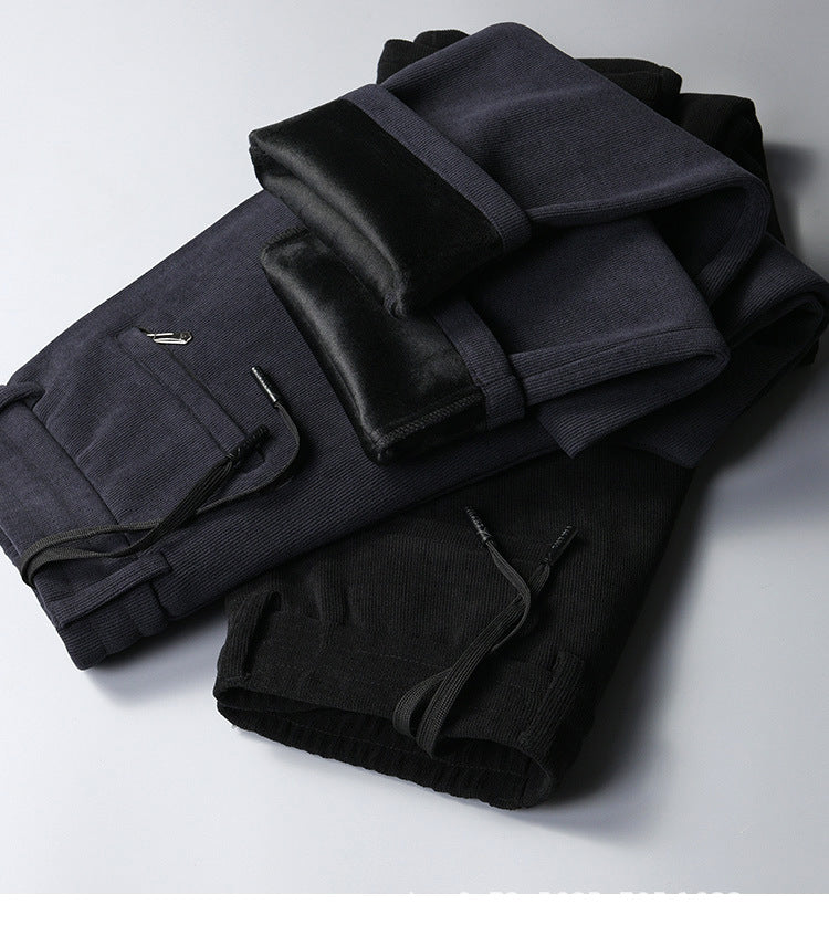 Men's Corduroy Casual Pants Straight Fit Comfortable Trousers
