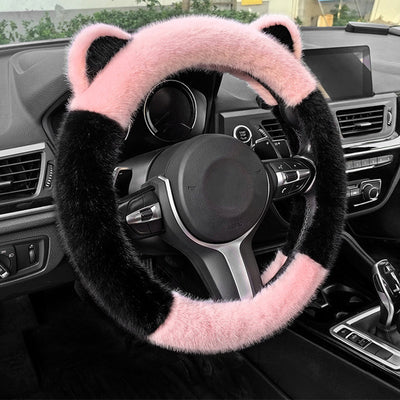 Universal Soft Cat Ears Steering Wheel Cover Plush Non Slip Cute