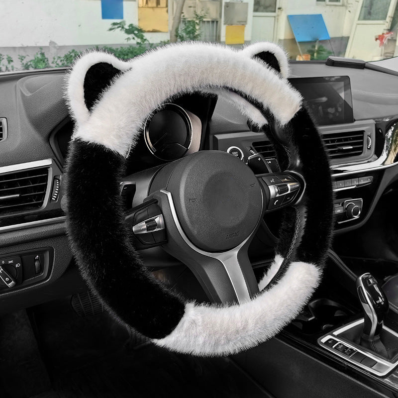 Universal Soft Cat Ears Steering Wheel Cover Plush Non Slip Cute