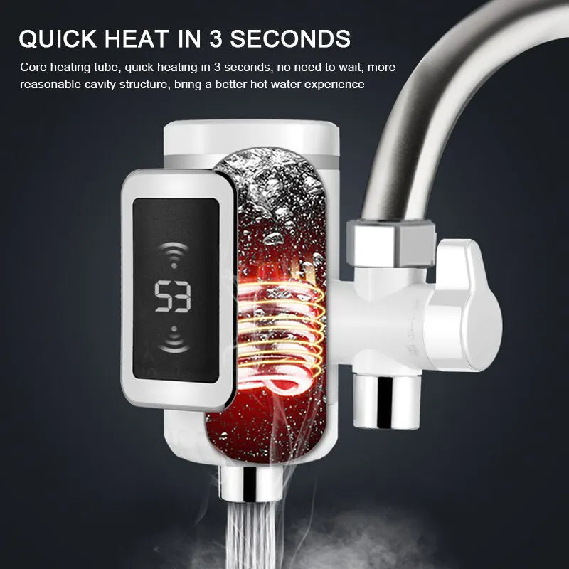 Hot Water Faucet With Digital Display Temperature Control