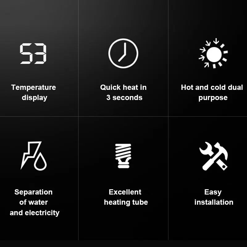 Hot Water Faucet With Digital Display Temperature Control