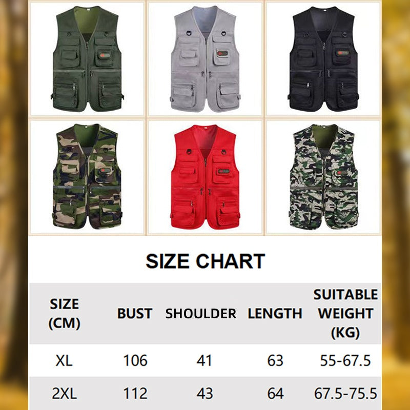 Men's Fishing Vest Outdoor Lightweight With Multiple Pockets