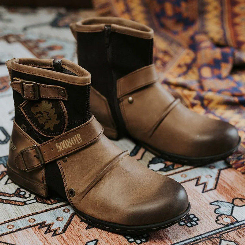 Men's Western Cowboy Leather Boots Classic Stylish Durable Design