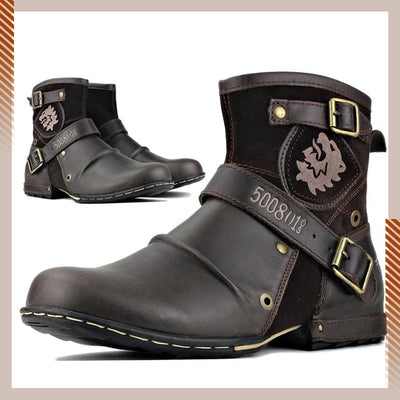 Men's Western Cowboy Leather Boots Classic Stylish Durable Design