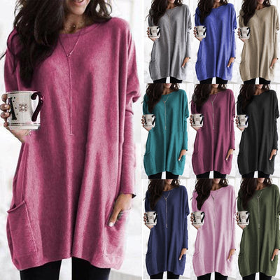 Long Sleeve Casual Pocket T-Shirt Comfortable Everyday Wear
