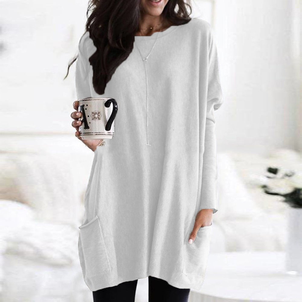 Long Sleeve Casual Pocket T-Shirt Comfortable Everyday Wear