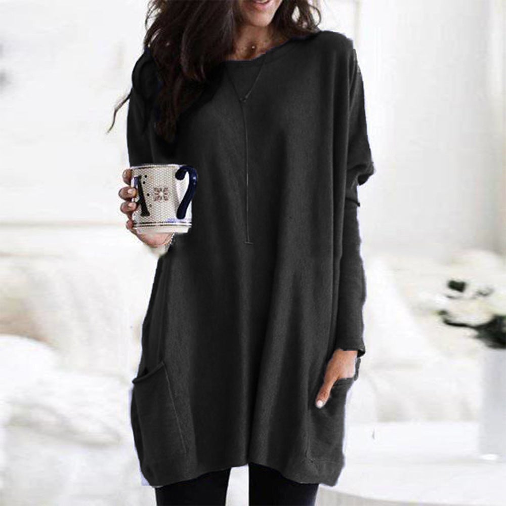 Long Sleeve Casual Pocket T-Shirt Comfortable Everyday Wear
