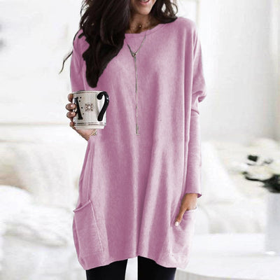 Long Sleeve Casual Pocket T-Shirt Comfortable Everyday Wear