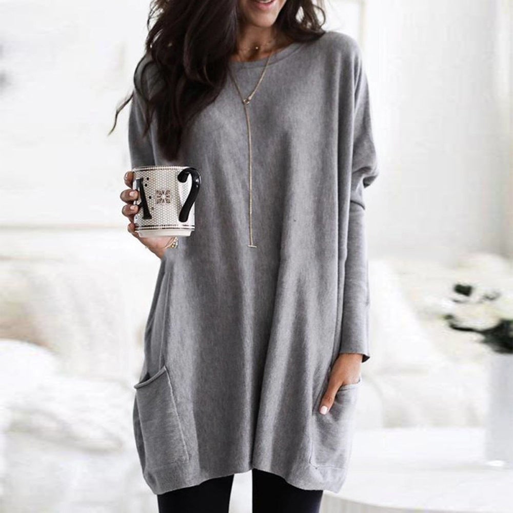 Long Sleeve Casual Pocket T-Shirt Comfortable Everyday Wear