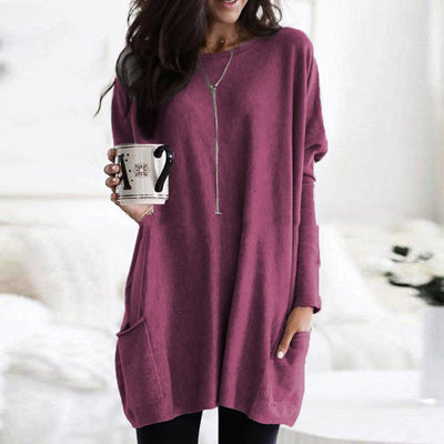 Long Sleeve Casual Pocket T-Shirt Comfortable Everyday Wear