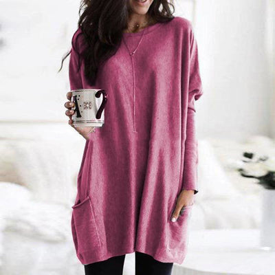 Long Sleeve Casual Pocket T-Shirt Comfortable Everyday Wear