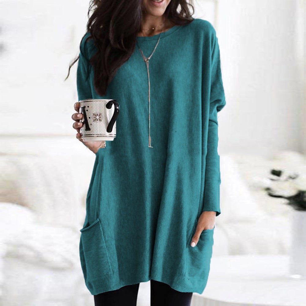 Long Sleeve Casual Pocket T-Shirt Comfortable Everyday Wear