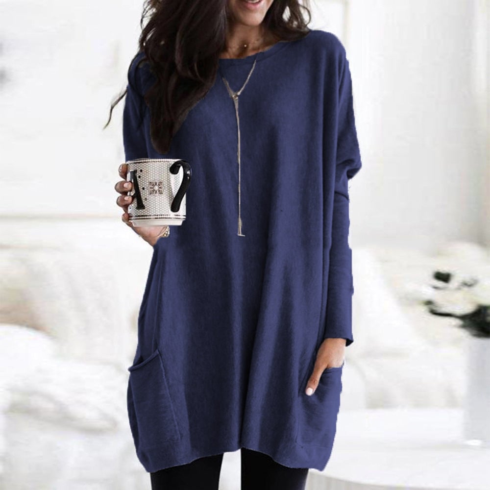 Long Sleeve Casual Pocket T-Shirt Comfortable Everyday Wear