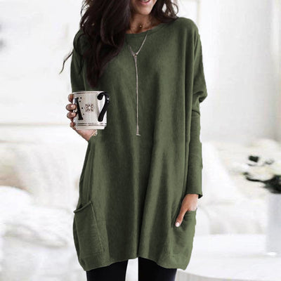 Long Sleeve Casual Pocket T-Shirt Comfortable Everyday Wear