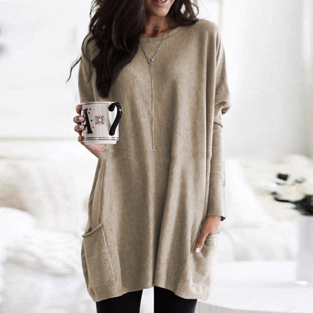 Long Sleeve Casual Pocket T-Shirt Comfortable Everyday Wear