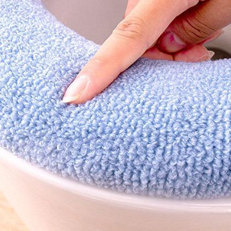 Knitted Toilet Seat Cover Soft Warm Washable Universal With Handle