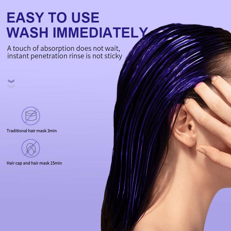 Purple Keratin Hair Mask Neutralizes Brass Tones For Blonde Silver Hair