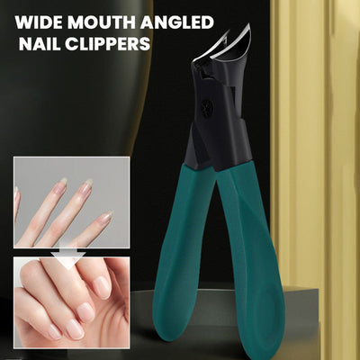 Wide Mouth Nail Clippers Angled Design Anti-Splash Heavy Duty