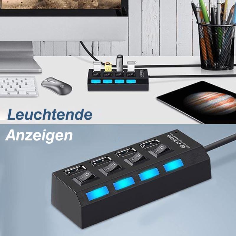 High Speed USB Hub Multi-Port Charger Adapter For Devices