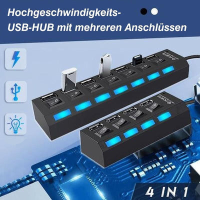High Speed USB Hub Multi-Port Charger Adapter For Devices