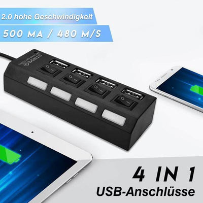 High Speed USB Hub Multi-Port Charger Adapter For Devices
