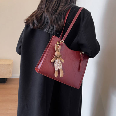 Women's Shoulder Bag Trendy Fashionable With Cute Doll Pendant