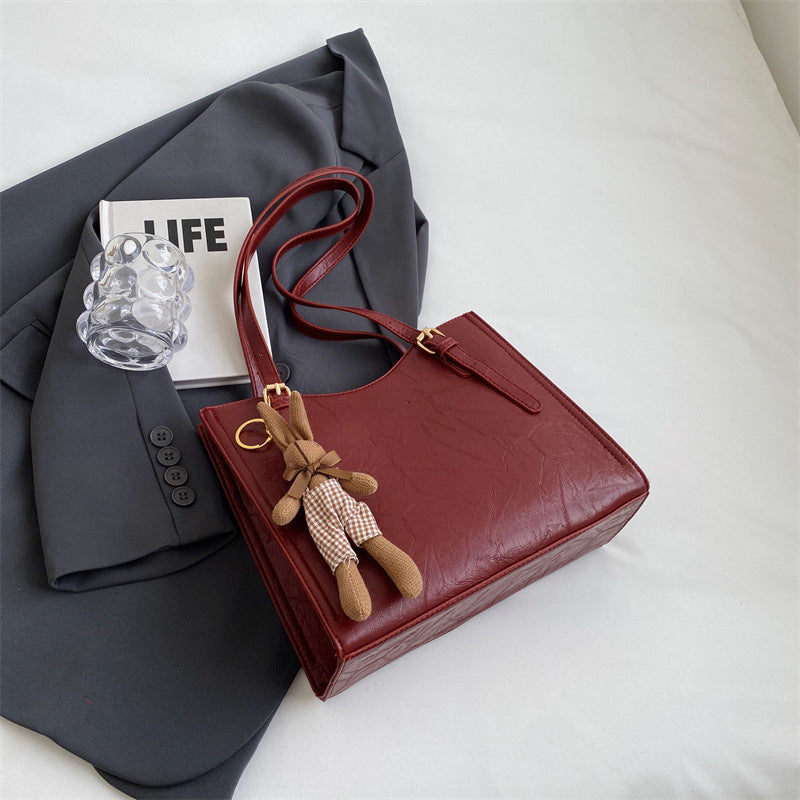 Women's Shoulder Bag Trendy Fashionable With Cute Doll Pendant