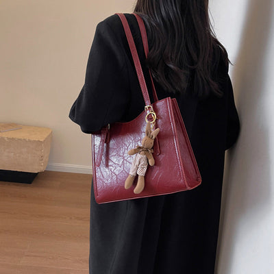Women's Shoulder Bag Trendy Fashionable With Cute Doll Pendant