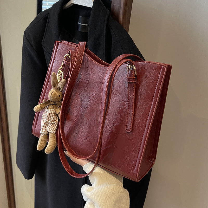 Women's Shoulder Bag Trendy Fashionable With Cute Doll Pendant
