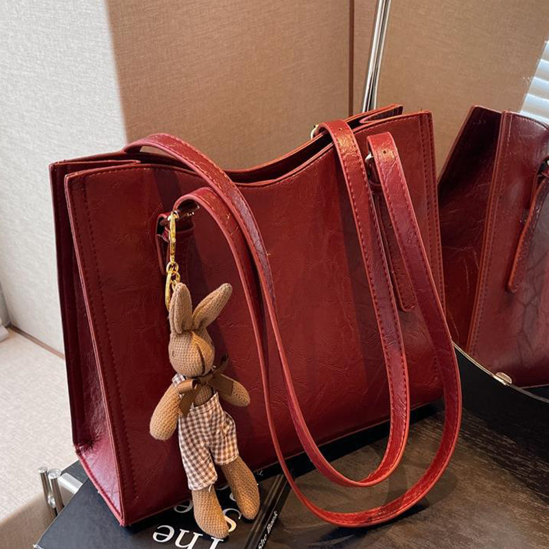 Women's Shoulder Bag Trendy Fashionable With Cute Doll Pendant