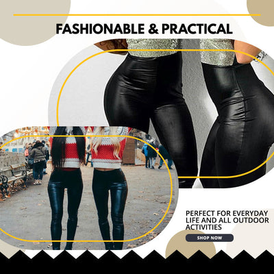 S-shaped Thickened PU Leather Leggings For Stylish Comfort
