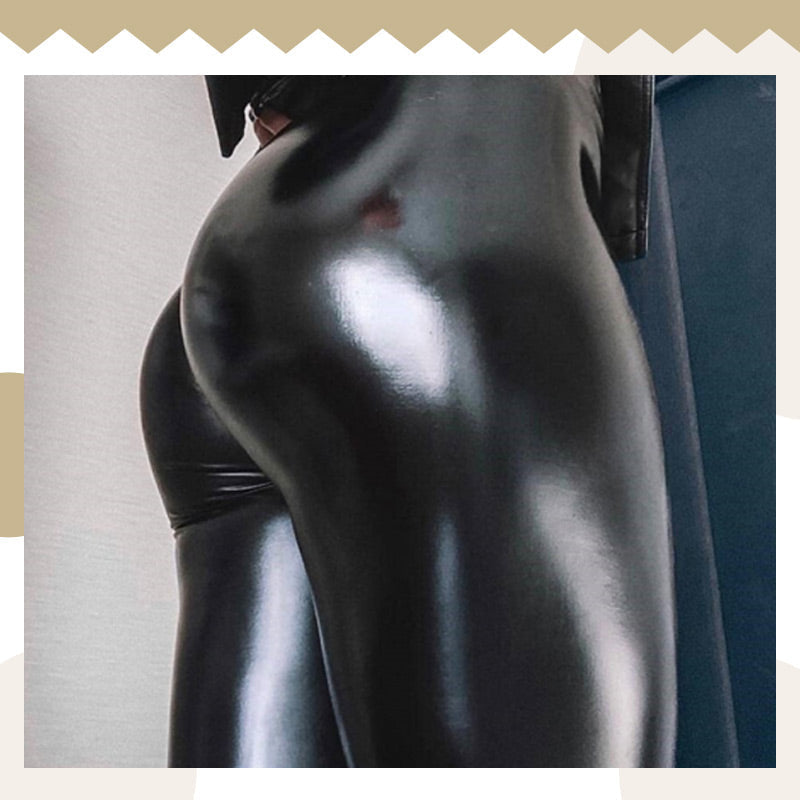 S-shaped Thickened PU Leather Leggings For Stylish Comfort