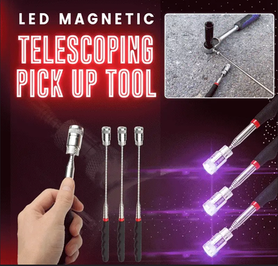 LED Magnetic Pickup Tool Retractable With Bright LED Light