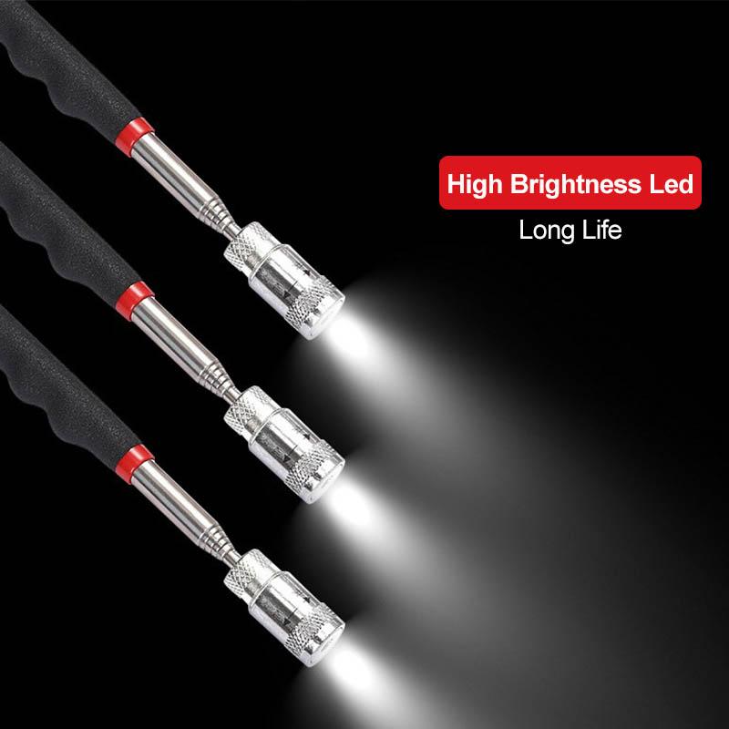 LED Magnetic Pickup Tool Retractable With Bright LED Light